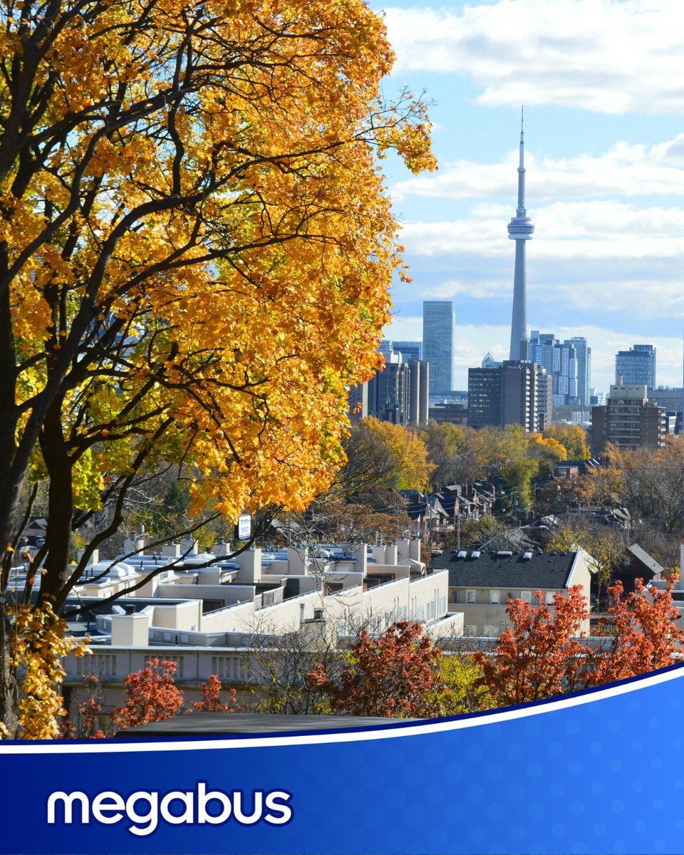 megabus's tweet photo. The leaves in Toronto are just starting to change colors, so be sure book your autumn trip to the Six today! 🍁 https://t.co/wcZzIdyVZB