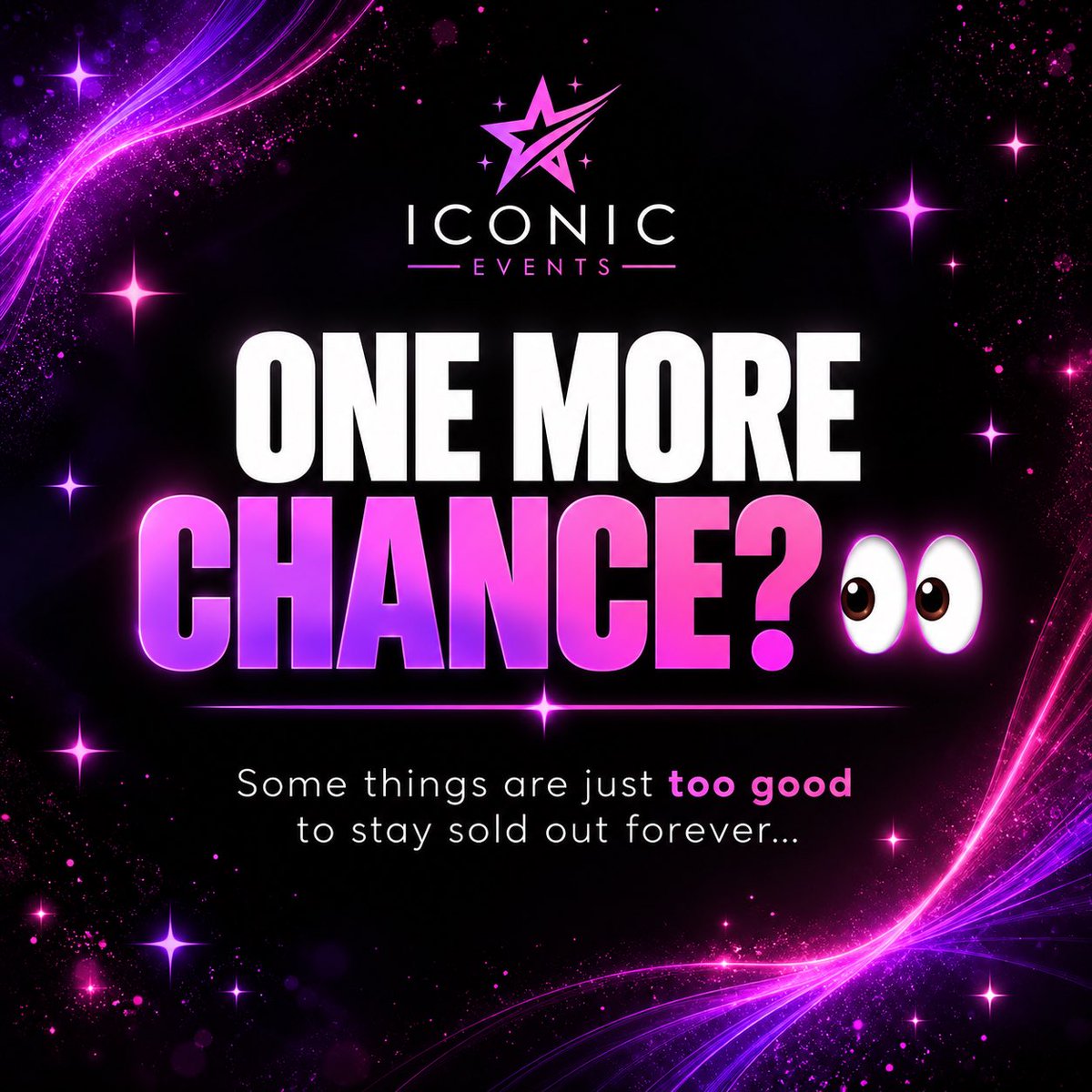 icncevents's tweet photo. ONE MORE CHANCE? 👀

Some things are just too good
to stay sold out forever… #torianderson #iconicevents #hallmark https://t.co/FhsJmOV0Rf