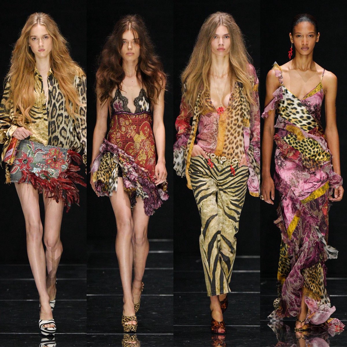 bottegasveneta's tweet photo. roberto cavalli spring-summer 2027 ready-to-wear by fausto puglisi! SO CUNTY! SO FAB!! https://t.co/KBR3Qg1pMP