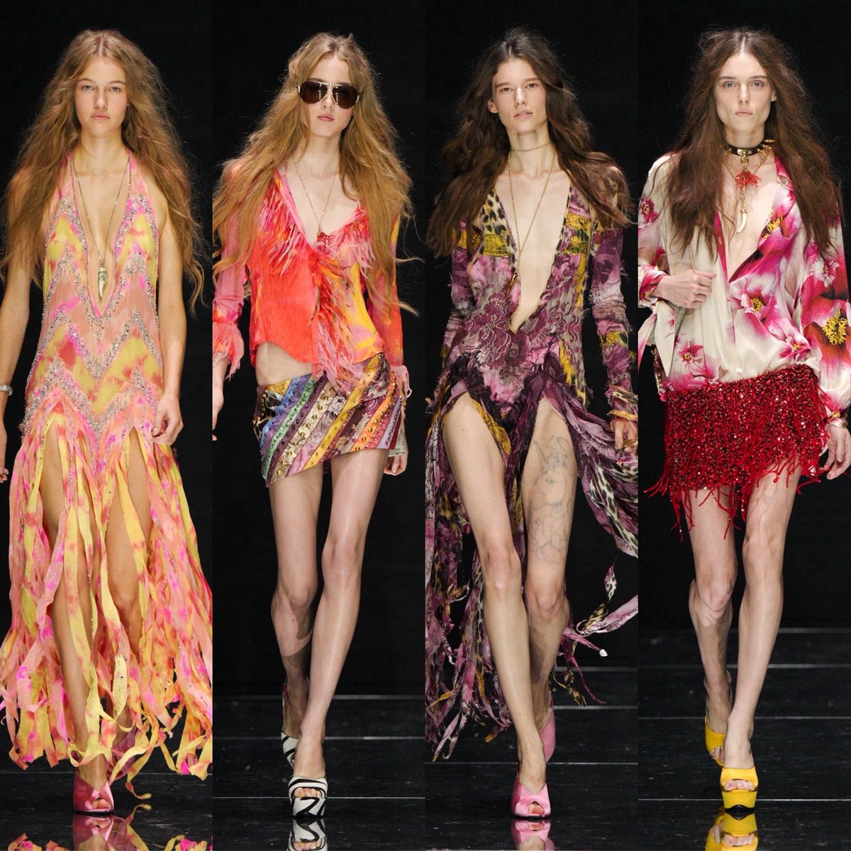 bottegasveneta's tweet photo. roberto cavalli spring-summer 2027 ready-to-wear by fausto puglisi! SO CUNTY! SO FAB!! https://t.co/KBR3Qg1pMP