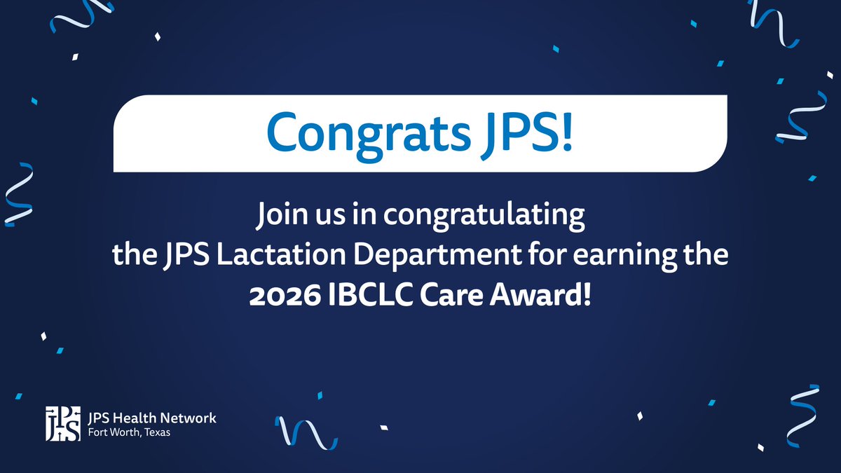 JPS_Health's tweet photo. Join us in congratulating the #JPSHealthNetwork Lactation department for earning the IBLCE 2026 IBCLC Care Award! 🍼
As #TeamJPS works every day to build a healthier Tarrant County, we’re grateful for this team’s dedication to helping families thrive from the very beginning. 💙 https://t.co/6uH0LsC9eb
