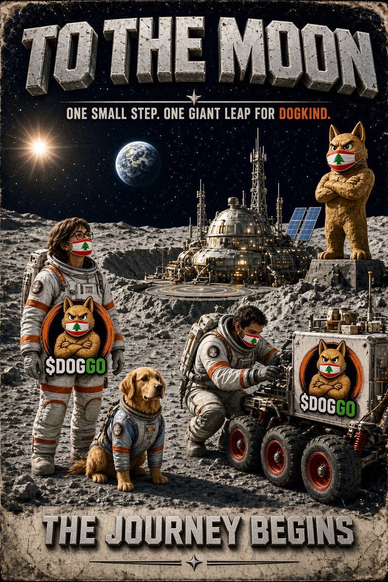 Doggof9's tweet photo. To the moon 🌙 
One Small step. One giant leap for DOGKIND $DOGGO 

The journey begins…. https://t.co/0cAkpthTVZ