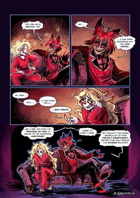 Sofiama55029222's tweet photo. When your radio demon roommate is a little too concerned about your sleep schedule 📻❤️
#hazbinhotelart #HazbinHotelFanarts #hazbinhotelseason2 #HelluvaBossfanart #HelluvaBossMnM #helluvabosscomics #furry #comic #story #loona #loonaforever #millie #moxxie #Blitzø #radiodemo https://t.co/BZVnrPB2Pt