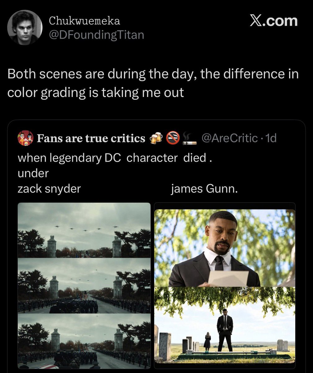 GunntArchive's tweet photo. Because everyone knows funeral scenes are typically bright and colorful. Really brings out the emotion that’s supposed to be conveyed https://t.co/zXdPPTn9nX
