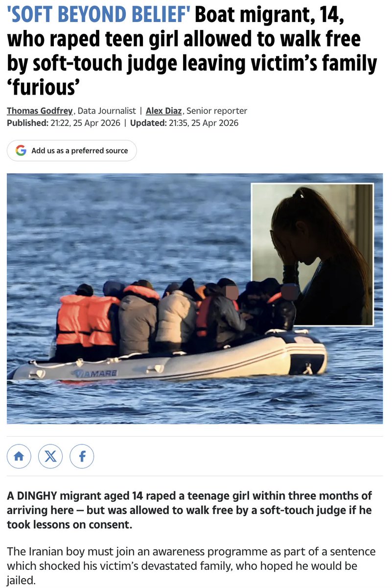 ripx4nutmeg's tweet photo. In the last 12 months:

A migrant who sexually assaulted three women avoids jail.

A migrant who raped a teen avoids jail.

A migrant who assaulted a 12-year-old girl avoids jail.

A man who threw a plastic bottle at a migrant protest and swore at police is jailed for two years. https://t.co/NEAuOiSuV7
