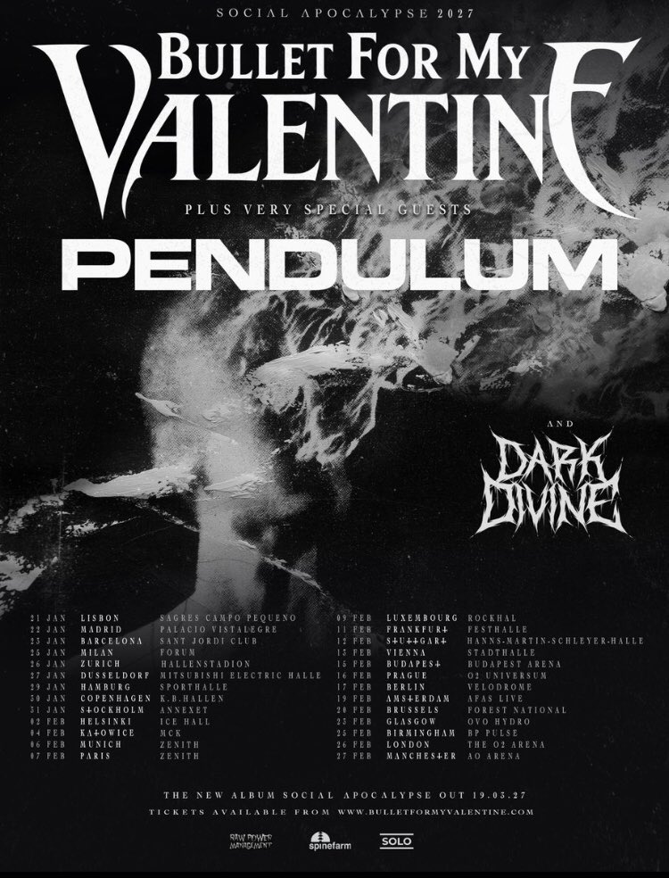 Darkangelstar9's tweet photo. @bfmvofficial #new #song #music out now 🤘💖🤘
#SOCIALAPOCALYPSE
#metal #metalcore
#newalbum in march 2027
2027 UK/EU tour
Budapest/Hungary 15. feb 🔥🔥🔥
https://t.co/y5KCbw6WNK https://t.co/NhdlEMFCNS