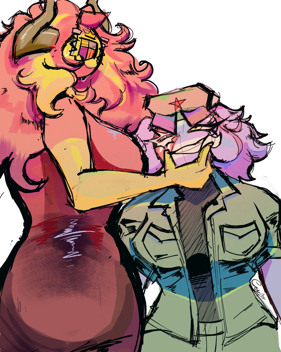 Chirmol_y_limon's tweet photo. I changed the design of my Cuba a bit
Plus I'm having an art style crisis, I try to figure that out from now on
#countryhumans #Countryhumansspain #Countryhumanscuba https://t.co/6iGIFeMTl2