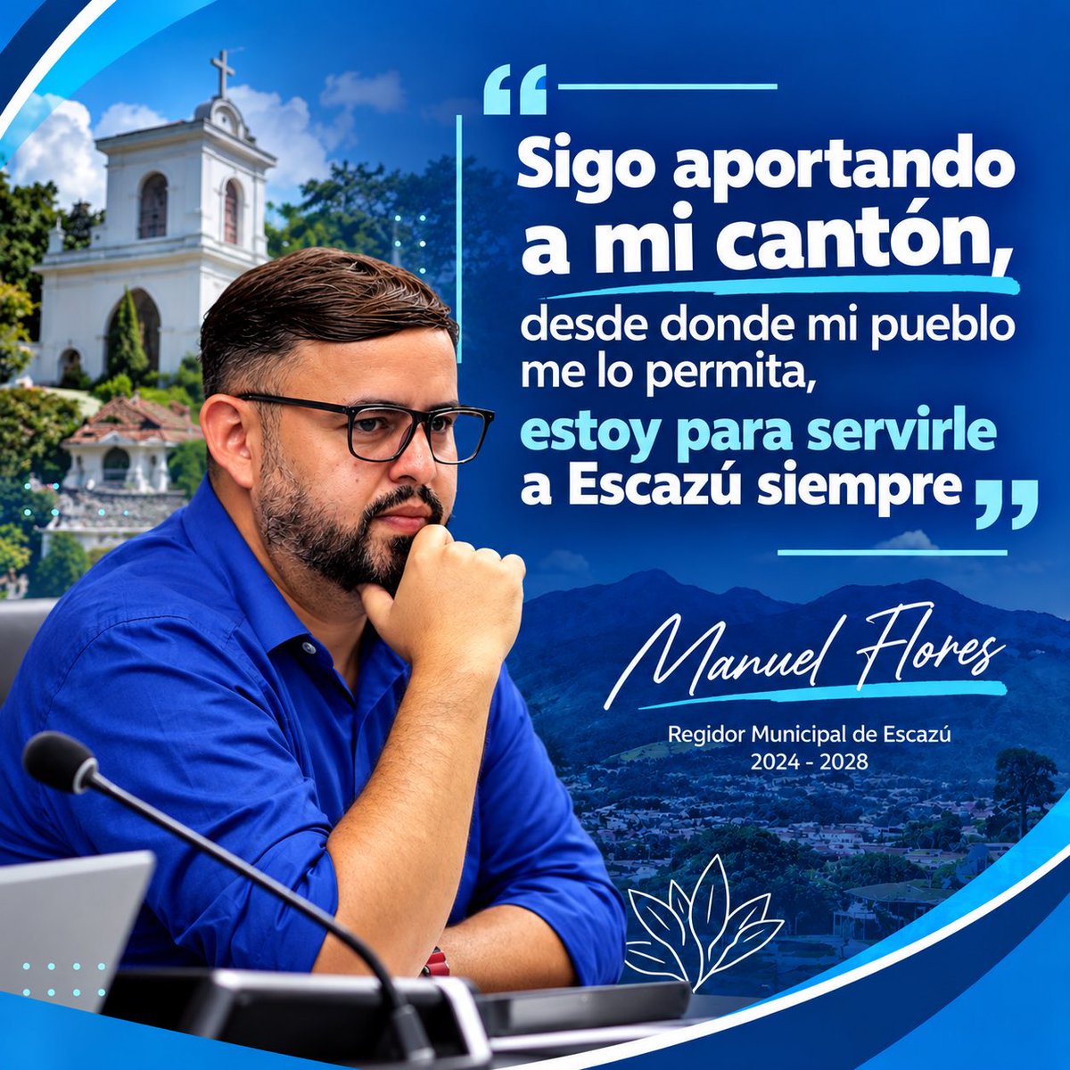 mundoescazu's tweet photo. “Hoy como Regidor caminando, participando, creando espacios de conversación diaria con mis vecinos, desde prensa visualizando a diario posibilidades de inversión y desarrollo para mi cantón porque mi bandera hoy es Blanco y Azul : Escazú” Manuel Flores https://t.co/37WjRJjzDt