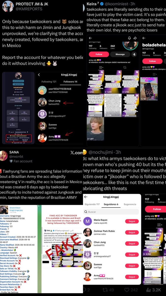 vinfolatamm's tweet photo. 🚨IMPORTANTE

Por favor, reportemos estas cuentas por difundir desinformación sobre las recientes amenazas dirigidas a Taehyung.

No difundamos ni demos alcance a este contenido. Reportemos y actuemos correctamente.

🔗https://t.co/pT7dKP8BNJ
🔗https://t.co/hkan0Y0PXn
🔗https://t.co/MUIocUYNYk
🔗https://t.co/rJypo0hvWp
🔗https://t.co/7aw6MqUcp7