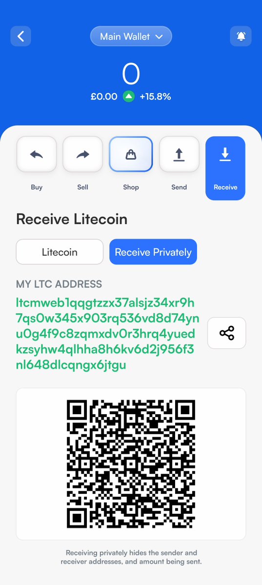 mrbtwitts's tweet photo. @LTCFoundation @nexuswallet Here is my LTC private address https://t.co/WK1p9spt5P