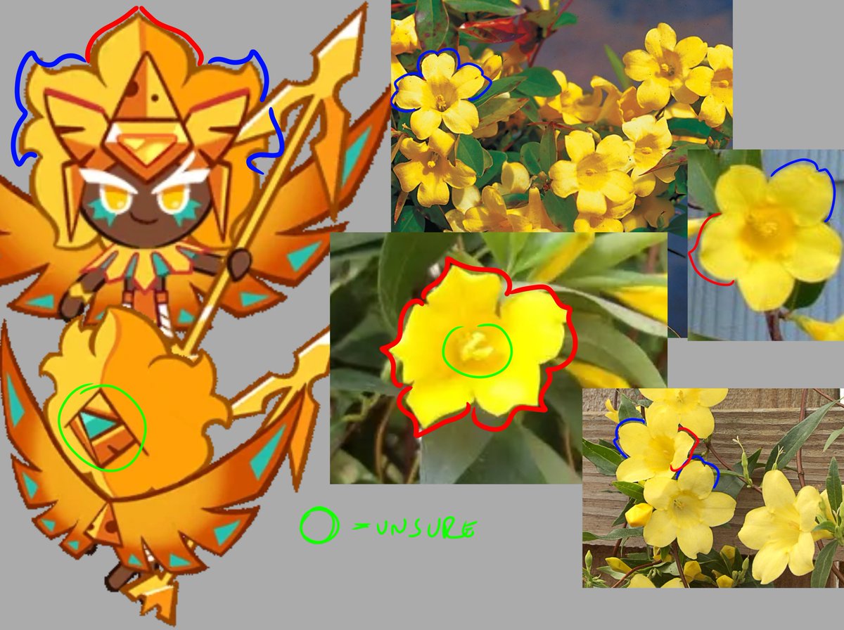 Burningch33se's tweet photo. I've seen people point outhow gcc's hair looks like a flower but I don't remember seeing anyone say that they look like gelsemium sempervirens specifically, which it's interesting cause they're called yellow/golden jasmines when they're not truly jasmines, which is funny cause🧵 https://t.co/w0zrmDCbDh