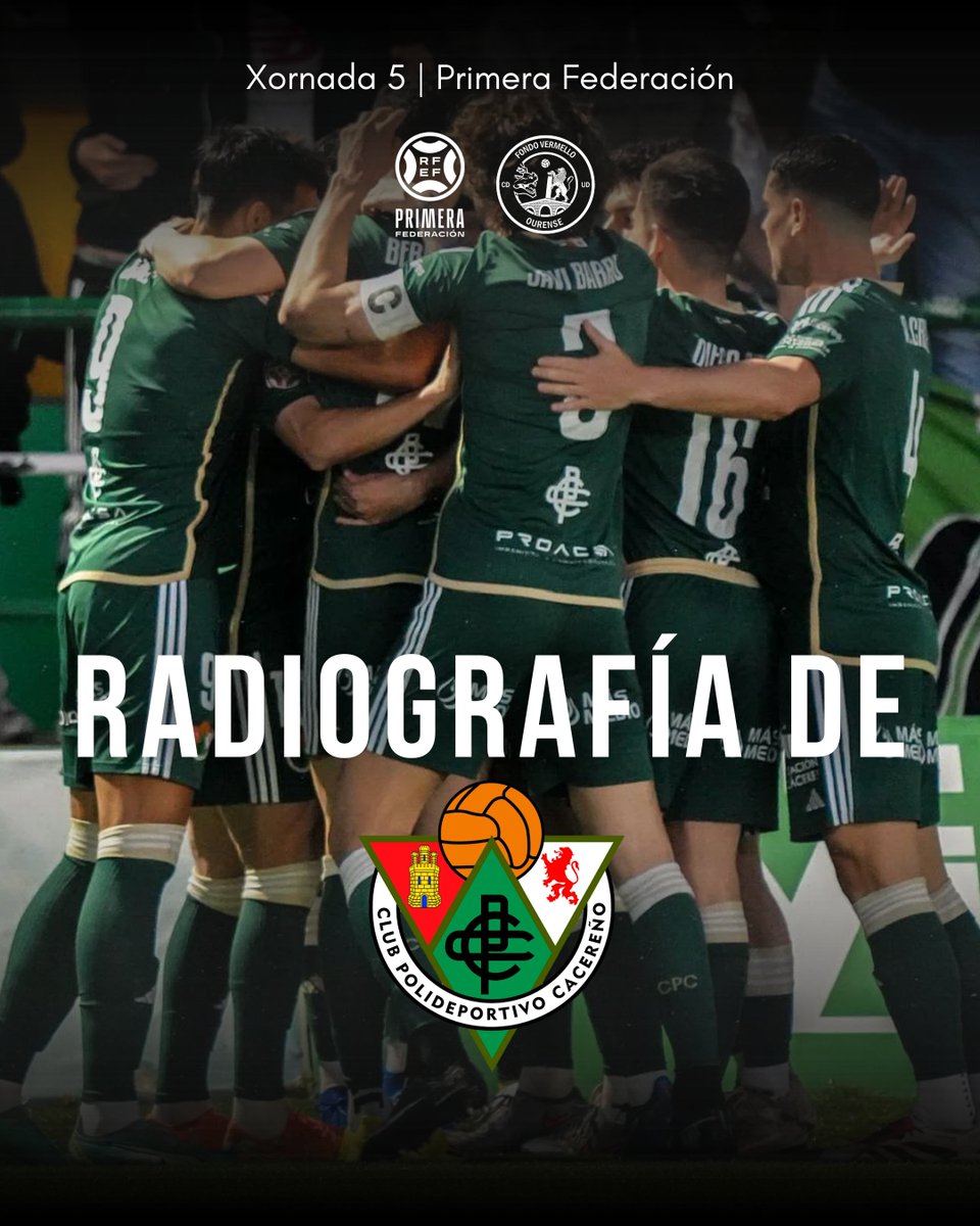 fvermellou's tweet photo. 🎖𝐑𝐀𝐃𝐈𝐎𝐆𝐑𝐀𝐅𝐈𝐀 𝐃𝐄𝐋 𝐂𝐀𝐂𝐄𝐑𝐄𝐍𝐎

El Ourense recibe al CP Cacereño en su cuarto intento para conseguir los primer puntos de la temporada ante su afición.

Se trata de un rival que está sorprendiendo en este inicio de liga siendo colíder con 10/12 puntos. https://t.co/KJe1aoYTee