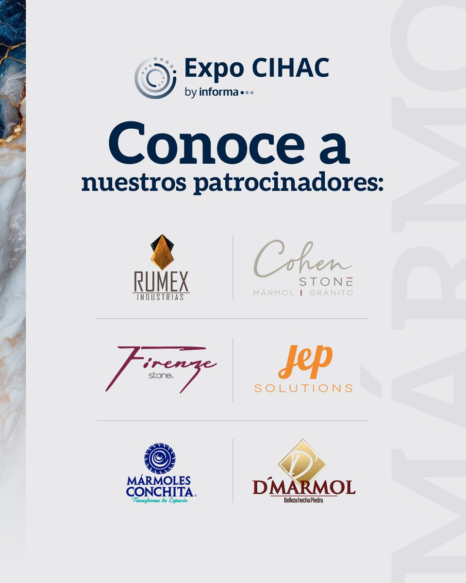 Expocihac's tweet photo. 🤩Visita el Museo del Mármol en Expo CIHAC y descubre un espacio dedicado al arte, la tradición y la innovación en piedra.
📲Regístrate ahora y disfruta de una experiencia que celebra la belleza y el valor del mármol.
https://t.co/imcLlHZX4M
#ExpoCIHAC #CIHAC #ExpoCIHAC2026 https://t.co/hgkdyfHAR1