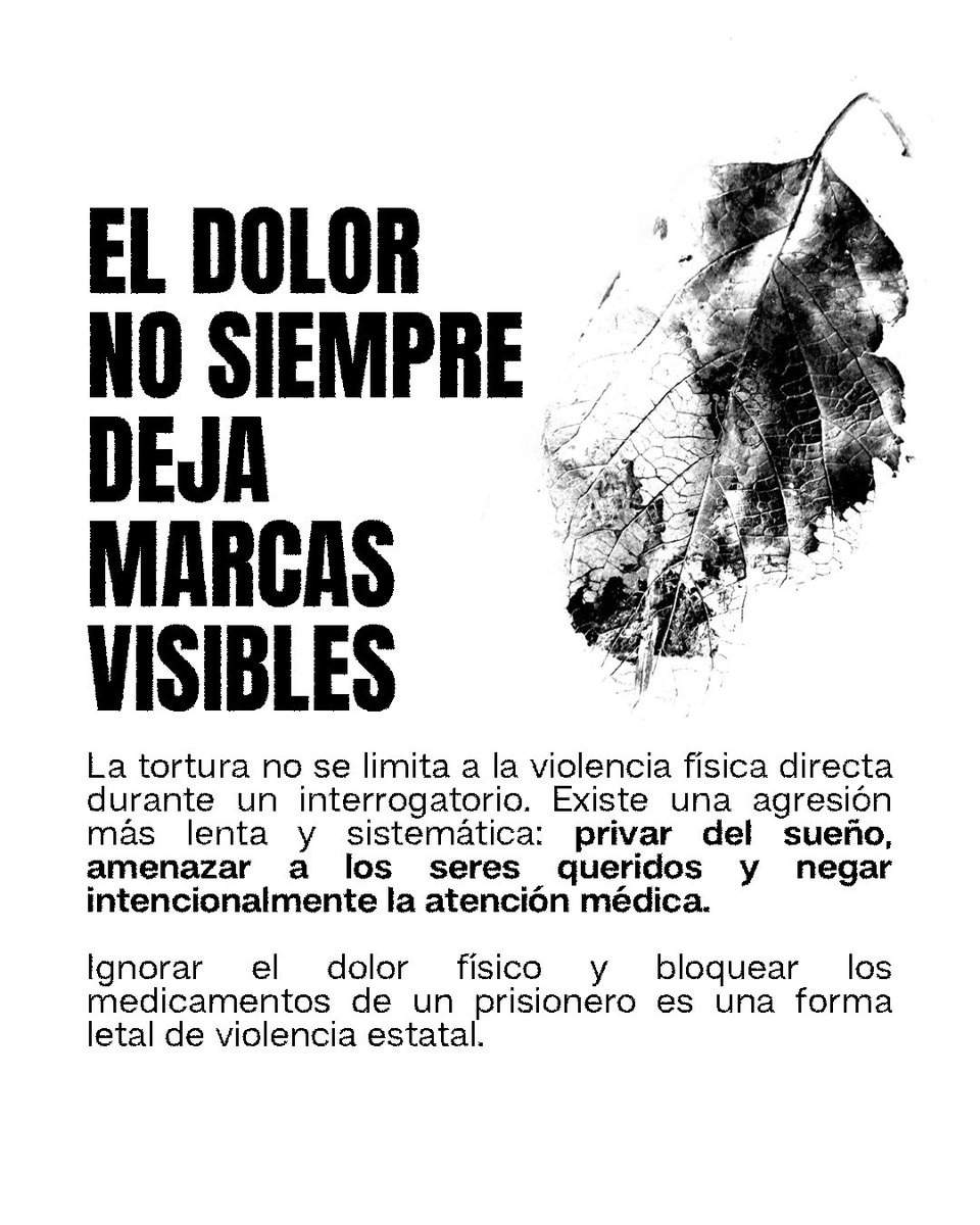 RHelicoide's tweet photo. MUERTE BAJO CUSTODIA EN VENEZUELA

El encarcelamiento por motivos políticos en Venezuela opera bajo un esquema sistemático de incomunicación, tortura y aislamiento.

Al cruzar las puertas de los centros de reclusión, las personas quedan privadas de luz solar, ventilación y del acceso a defensores o familiares.

La falta de atención médica ha cobrado vidas, como las de Jesús Manuel Martínez Medina, Nelson Girón y Asdrúbal Santana, quienes fallecieron sin recibir asistencia hospitalaria a tiempo para sus patologías.

Cada día de aislamiento, la vida de cientos de presos políticos corre peligro. La libertad de TODOS los presos políticos es URGENTE.

#DesmantelenElCrimen