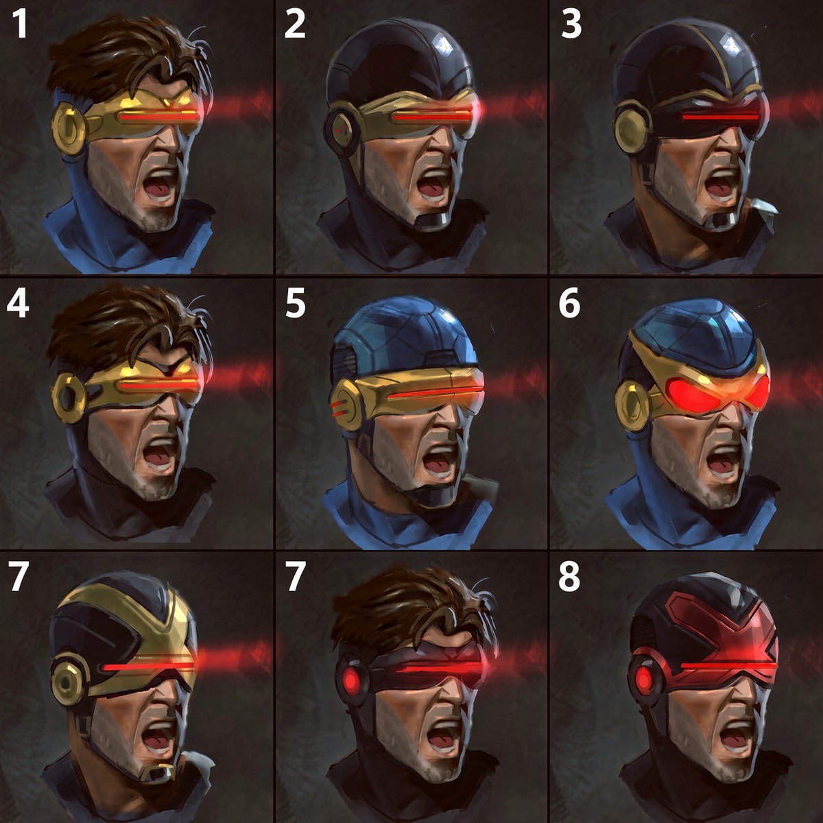 MrAbbeetim's tweet photo. Which design looks the most comic-accurate to you? https://t.co/Fm6MSZZcnj