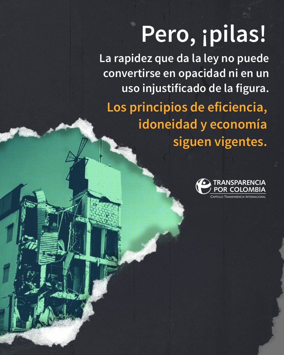 transparenciaco's tweet photo. Que la ley permita contratar rápido en una emergencia no significa que se valga de todo. Los principios de eficiencia, calidad, idoneidad y transparencia no son negociables.

🔗 Conoce más en Transparencia Reconstruye: https://t.co/vDUp7ORhjC https://t.co/LOIytZUqfO