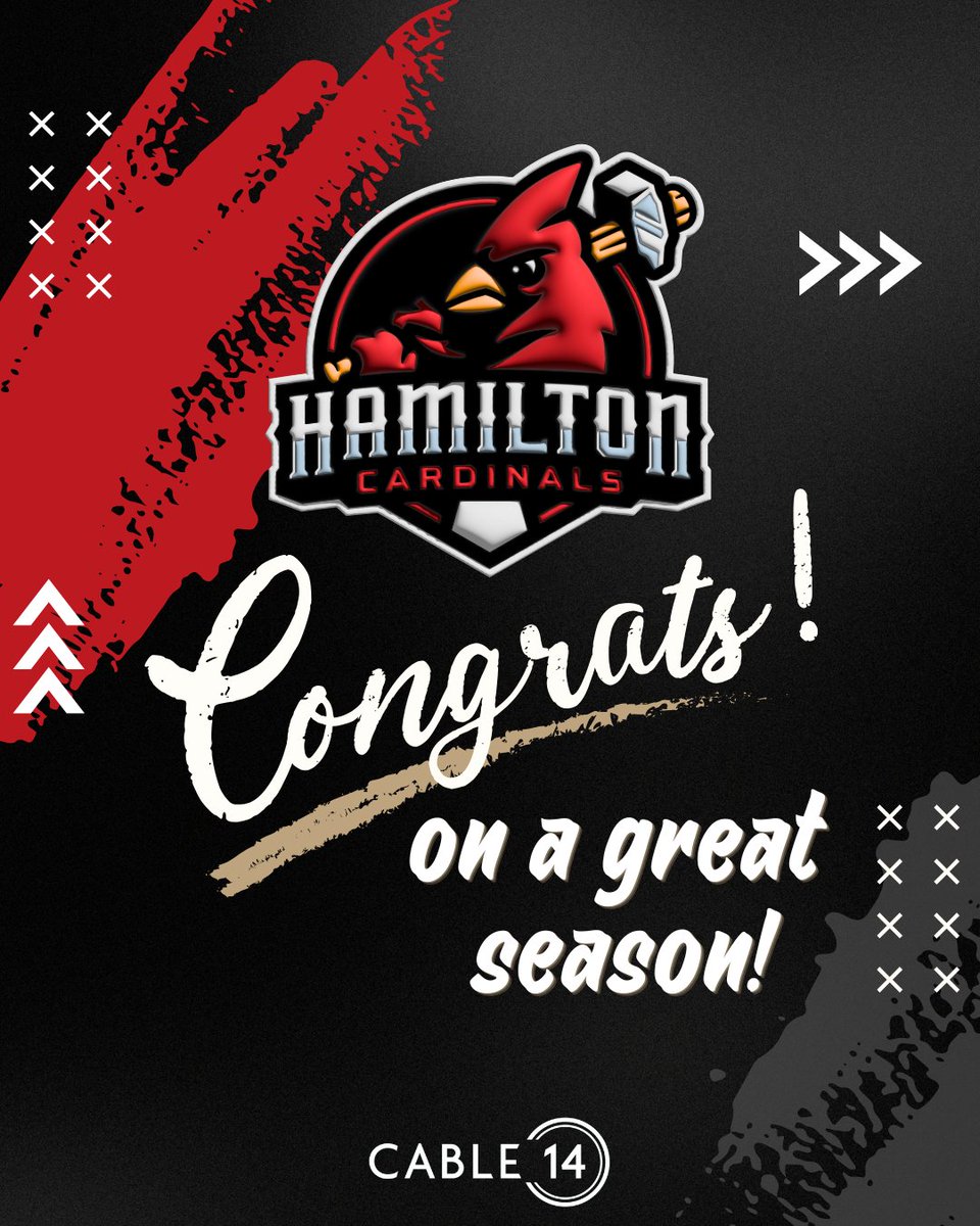 cable14's tweet photo. ⚾️🏆 Congratulations to the @HamCardinalsCBL   on an incredible season and winning the pennant!
CABLE 14 has been so proud to be the official broadcast partner and share the excitement of Cardinals baseball with the community all season long. 📺⚾️ https://t.co/53FMahRNRj