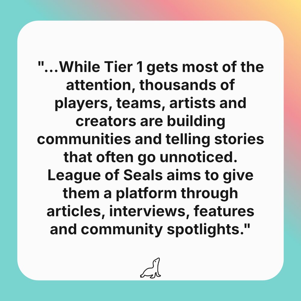 LeagueOfSeals's tweet photo. There's not enough talk about Tier 2 League of Legends. We're here to change that. https://t.co/19xNUGFy0C