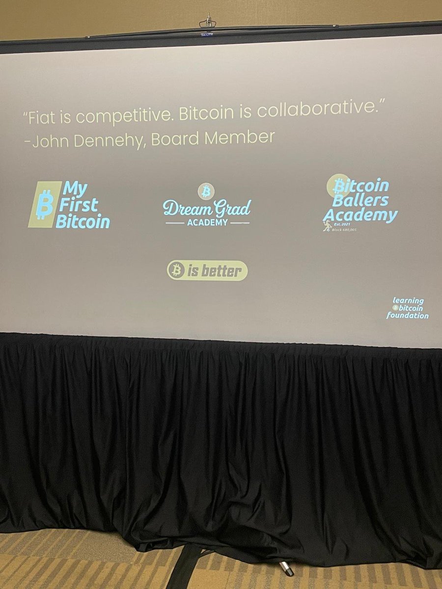 learningbtcfdn's tweet photo. Wise words from @jdennehy_writes our board member and founder of @MyFirstBitcoin_ at @MWBTCSummit @dreamgrdacademy @BallersBitcoin @btcisbetterorg https://t.co/6E852zaoBK