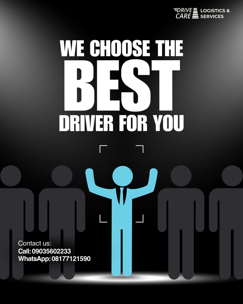 DrivecareNgLtd's tweet photo. Need a professional driver? 

You don't have to choose blindly. Drivecare helps match you with a driver suited to your requirements.

#Drivecare #bestdriver #professionaldriver #driversinlagos #driverhiring https://t.co/oDOsOaT8CN