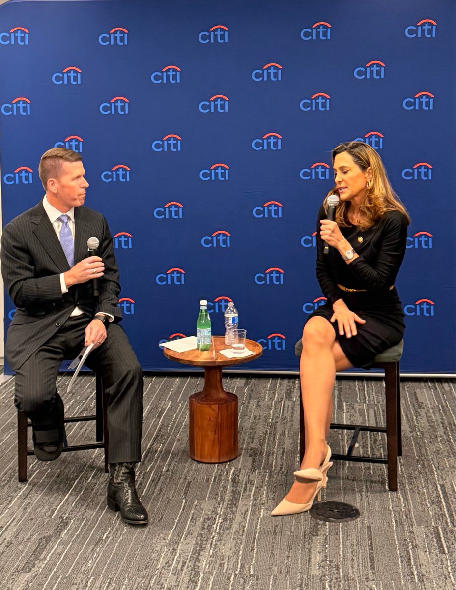 RepMariaSalazar's tweet photo. Great visit with the Citi team in Miami today!

We talked about banking, AI, innovation, and how we keep our economy growing.

Miami is becoming one of America’s most important centers for finance and investment, while remaining our gateway to Latin America.

As a member of the House Financial Services Committee, I always value hearing directly from the people doing the work and investing in our community.

Thank you to Woodward Middleton and the entire Citi team for the warm welcome!