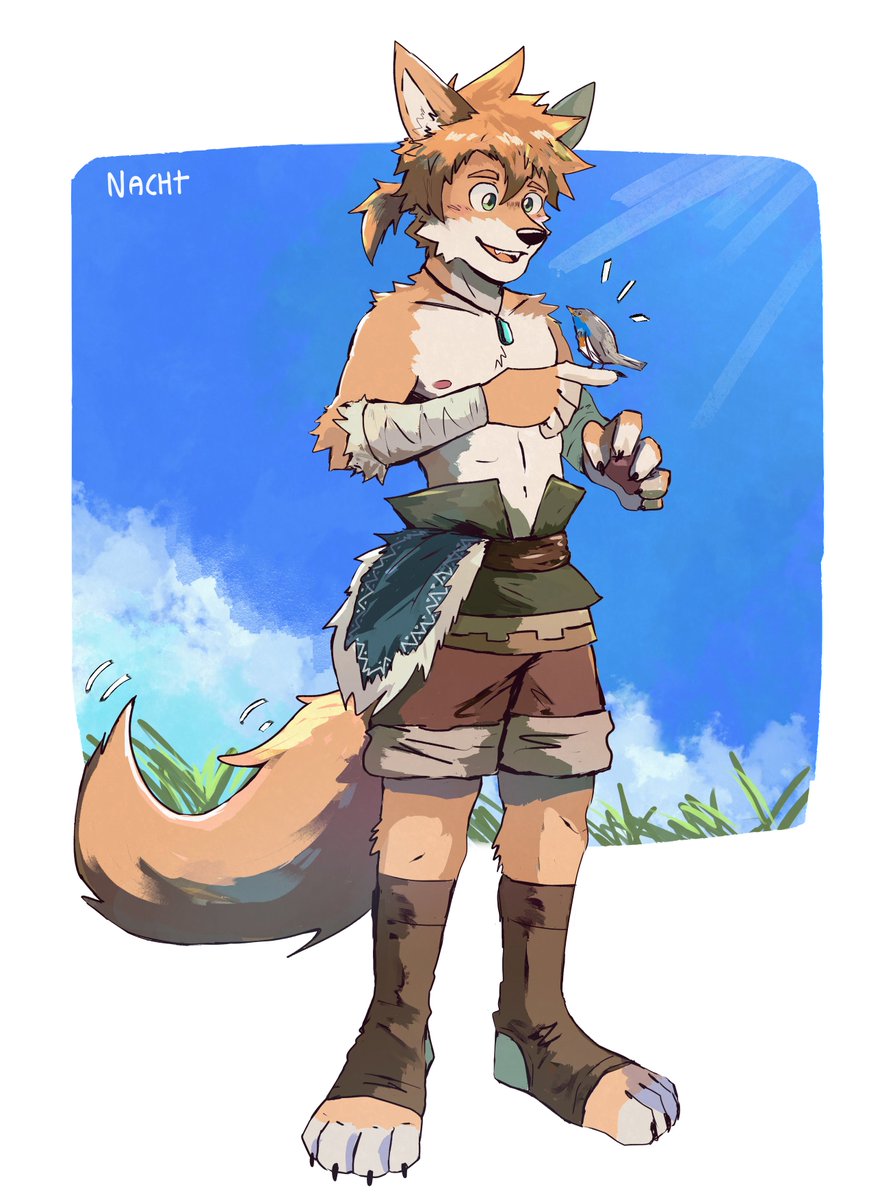 Nacht_art's tweet photo. Zack, adventurer boy, from my webcomic “Shooting Star” 💫

#furryart #furrycomic #characterdesign #ケモノ https://t.co/wP8K69USCc