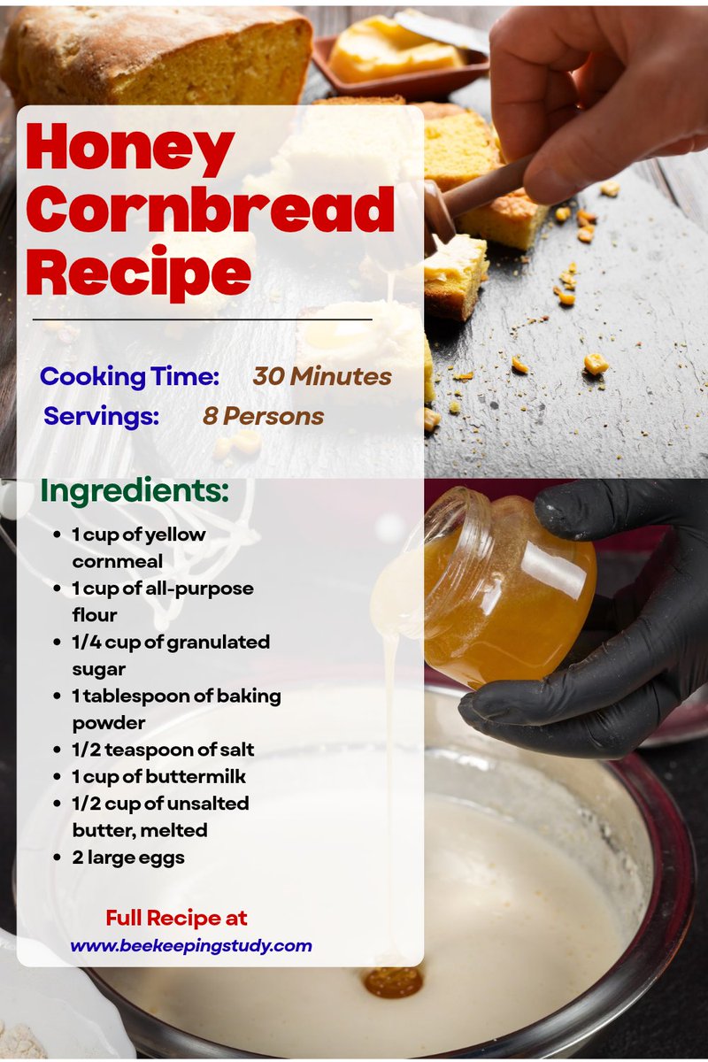 BeeKeepingStudy's tweet photo. An easy &amp; delicious honey cornbread recipe prepared by Maliha Sen.
Interested in getting the whole recipe? Check Here- > https://t.co/ncgcdUeaQP
#honey #cornbread #HoneyButterCornbread #halloweenfoodideas https://t.co/lqARrsAsR0