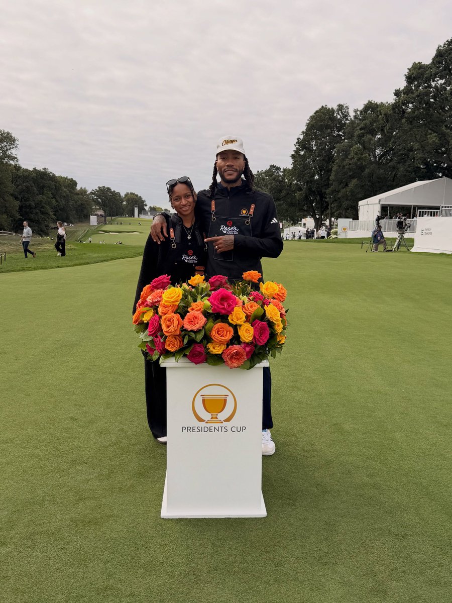 wavecheckers's tweet photo. Derrick Rose’s flower shop partnered with the PGA Tour at the President’s Cup🏆⛳️ https://t.co/39WRs4vXUQ
