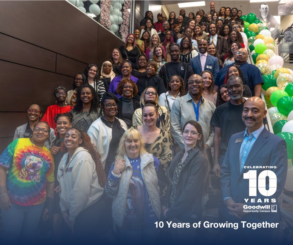 GoodwillSP's tweet photo. #ThrowbackThursday: Over the past decade, the Leon Levine Opportunity Center at the Goodwill Opportunity Campus has been a hub for opportunity. In 2020, that work expanded with the launch of Pathways, a coaching program designed specifically for Goodwill team members. 

Since its launch, nearly 950 team members have participated in the program, achieving more than 1,200 goals along the way. 💙

#10YearsofOpportunity #AFutureFullofPossibility #10YearsofGrowingTogether