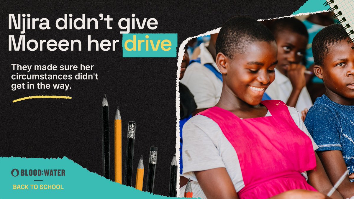 bloodwater's tweet photo. A few years ago, Moreen had to leave school.

Today, she’s preparing to study Biomedical Laboratory Science at university.

Our partner Njira Impact (@FOCCAD) helped address the barriers around her: https://t.co/EOjqbCtB1T

#BackToSchool #EducationIsPower https://t.co/ygtY1fROYq