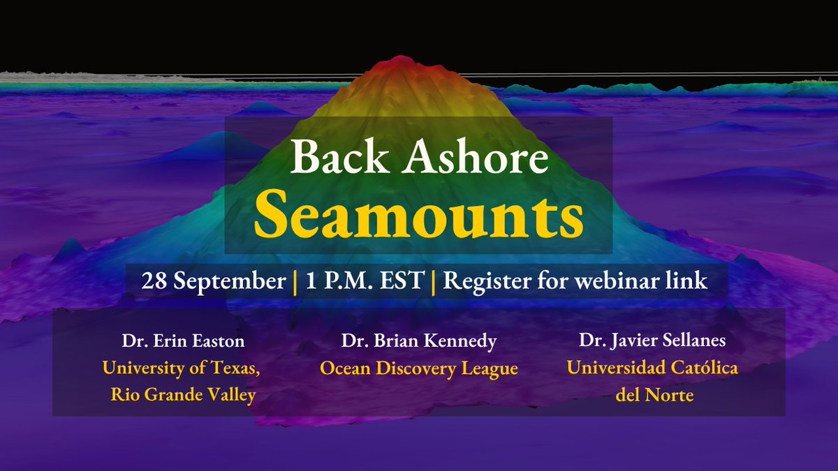 SchmidtOcean's tweet photo. Join us on 28 Sept. for a rich discussion about seamount ecology, what scientists have learned so far, and what remains to be understood about underwater mountains in our Ocean.

Register: https://t.co/a6QCbIOJ2o https://t.co/JWvupVgJSJ