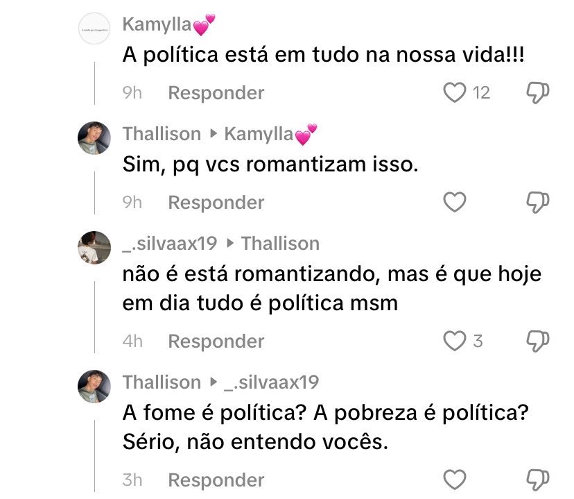 silverliv's tweet photo. “isso é política?” disse ele depois de citar as coisas mais relacionadas com politica https://t.co/n4UALnM6YY