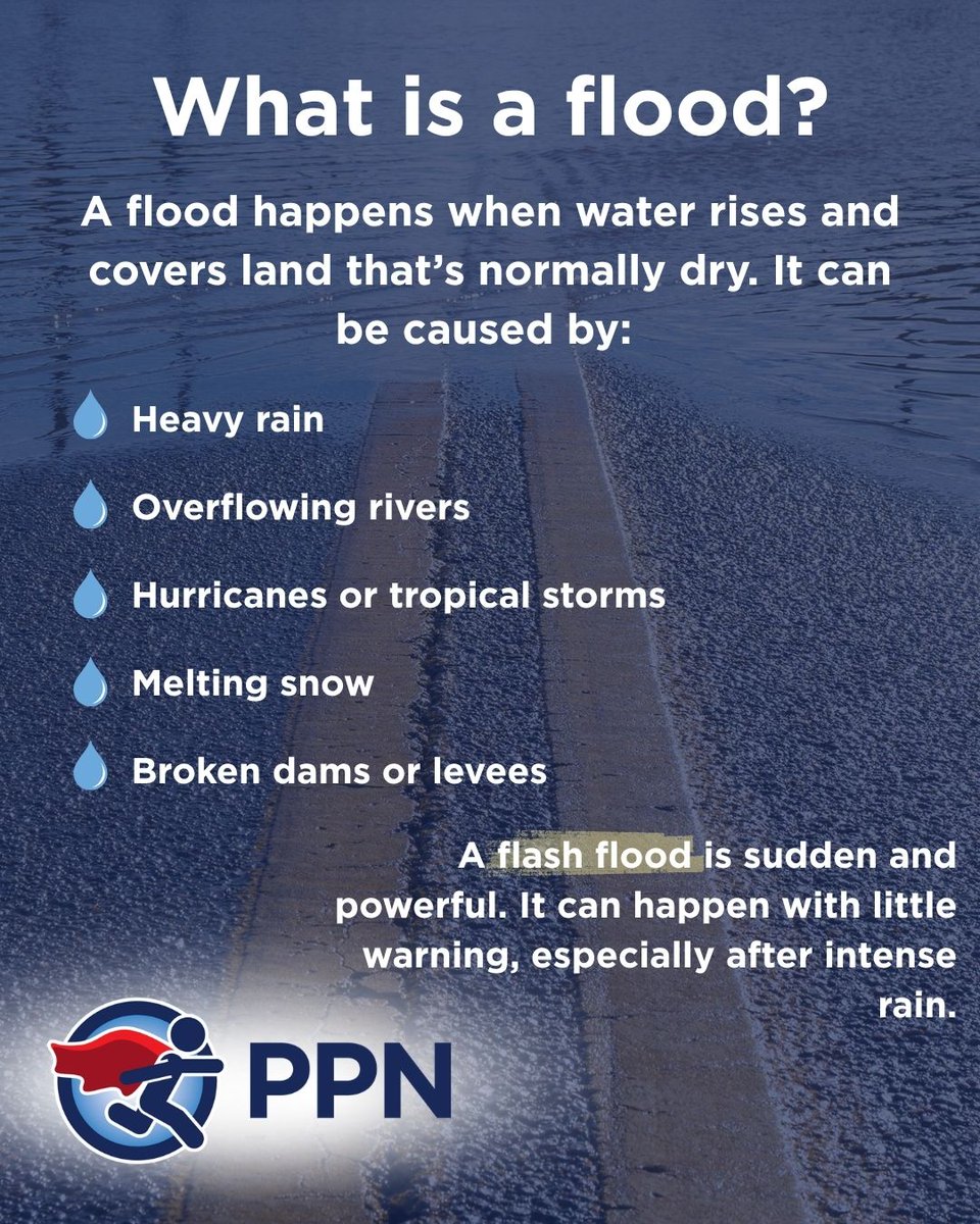 pedsprevention's tweet photo. This weekend, areas across the country may experience significant rainfall.  PPN updated its flood safety resource, "Staying Safe When Waters Rise," to support families and caregivers who could experience hazardous conditions due to heavy rain: https://t.co/0aw90JKtMq https://t.co/BkEAubEkqt