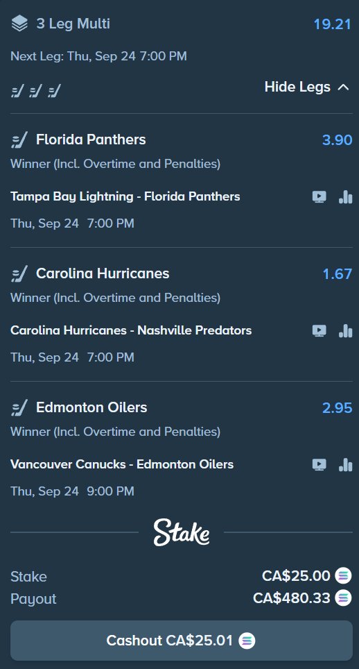 BumfuzOnKick's tweet photo. 🏒3 Legger For Tonight🏒

You know what to do, Solana in the comments😎 https://t.co/3mp0ZE9od3