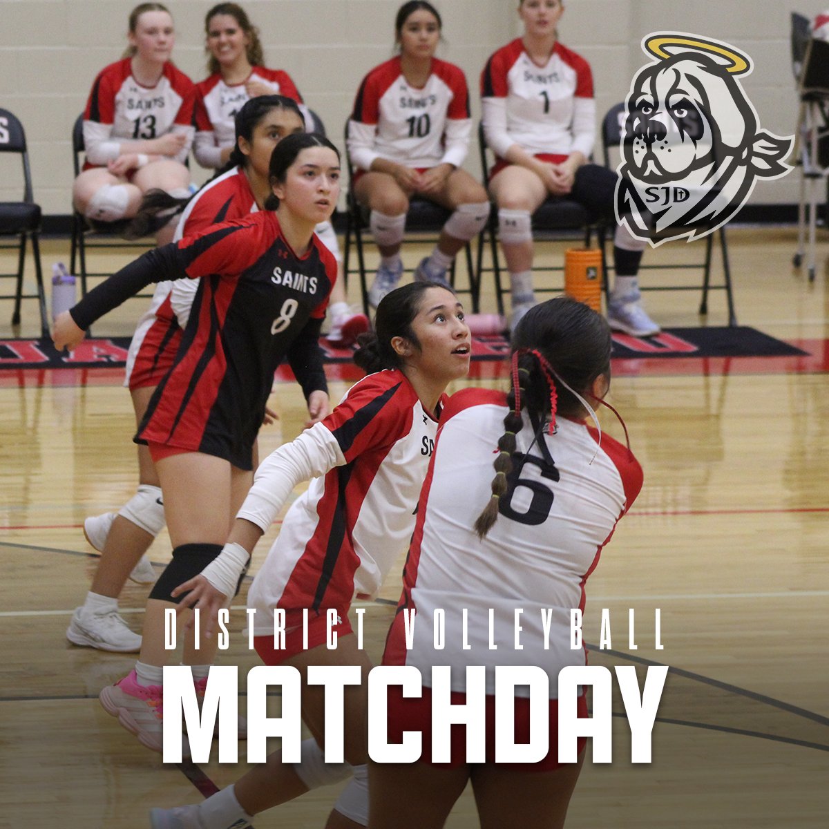 SJDCHS's tweet photo. Tonight, the Lady Saints host Bracken Christian School at The Halo!🏐
JV 6:00 pm | Varsity 7:00 pm

Let's Go, Lady Saints! 😇
#HalosUp #LadySaintsVolleyball #SaintsAthletics #BeingFamily https://t.co/Kapzxx8ibQ