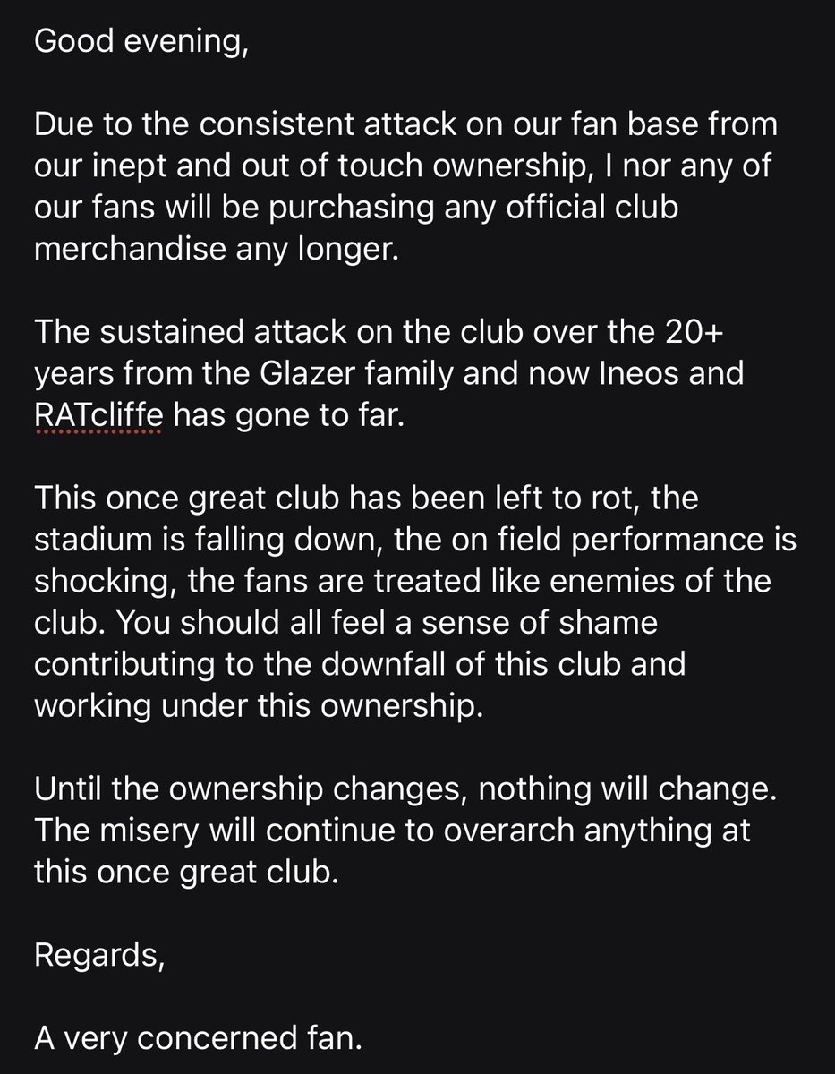GlazersOut19's tweet photo. My email to all the recipients list. A small voice, but together we are something far more powerful. #BoycottUnited #SaveOurClub
SEND YOUR EMAILS!!! https://t.co/9SpwaOlKGF