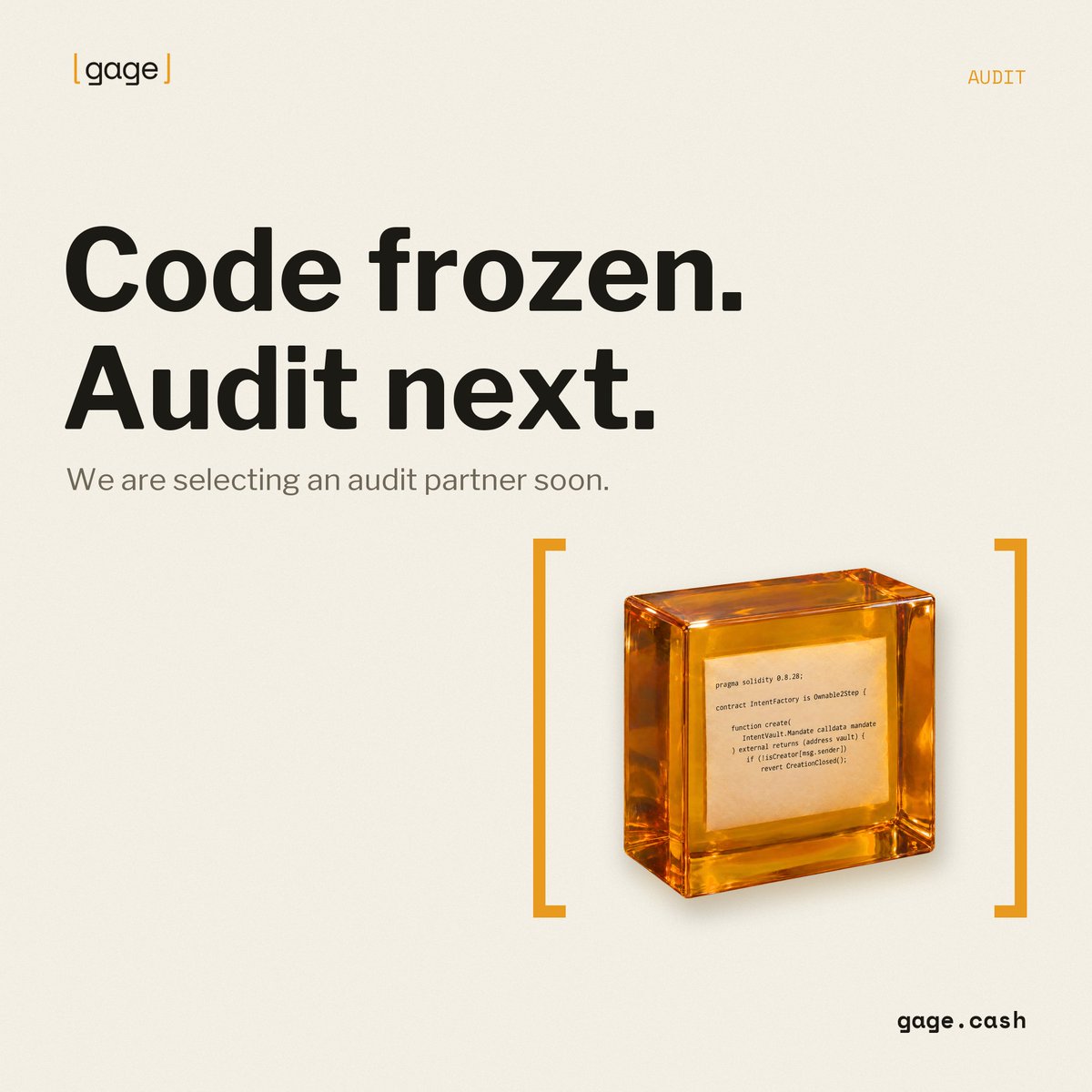 gagedotcash's tweet photo. Security was always our top priority. From launching a bug bounty reward day 1 to capping vaults as we were building the intent architecture that will power our next release, we've always kept in mind that liquidity not only follows communities but also security.

We have now frozen the code of our next update and we will be sharing it with some of the top security teams in the space. We will be picking one partner to follow us in this journey of providing you with code you can trust to not break when it matters.

Stay tuned for more updates in the coming days.
