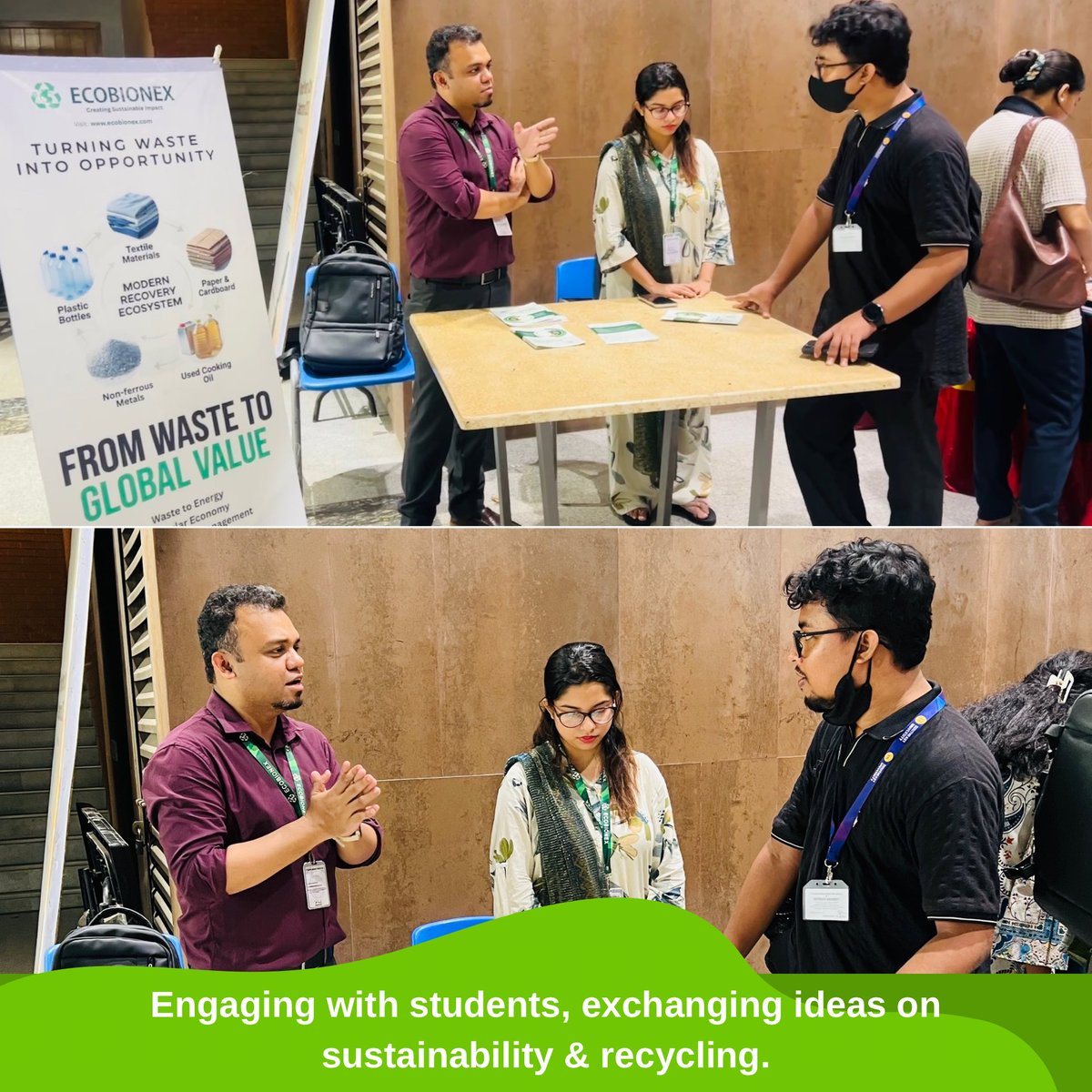 shitavahmed's tweet photo. Had a great time engaging with students at Southeast University🌱

It was a wonderful opportunity to exchange ideas and discuss sustainability, waste recycling, green trade and turning waste into value.♻️
 #WasteRecycling #CircularEconomy #GreenTrade #WasteToValue #Sustainability https://t.co/fUXKl5wKTV
