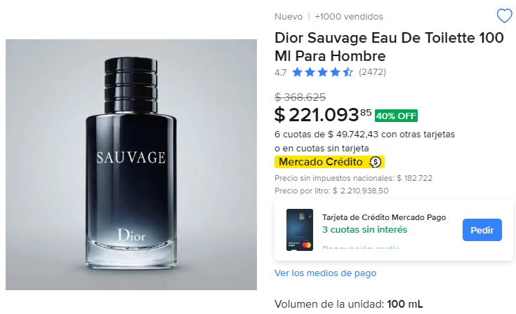 Finanzasbyjess's tweet photo. El Perfume con el TODAS se ponen LOCA de oferta ✅

En Mercado Libre con un cupón está a menos de $221.000, les dejo la publicación para que no les vendan uno falso en otro lado
https://t.co/Ul31eJb3Qc  👈🏻 https://t.co/6YunJ1orWm