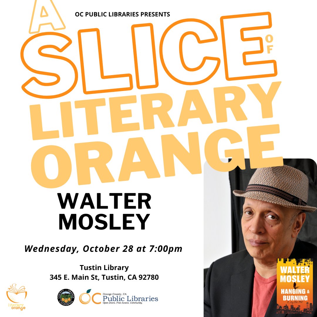 ocpublib's tweet photo. Meet Author Walter Mosley
Wednesday, October 28, 2026 at 7:00pm
Tustin Library
For more information: https://t.co/UK5ZQXEiIG https://t.co/tYKtf3uq2S