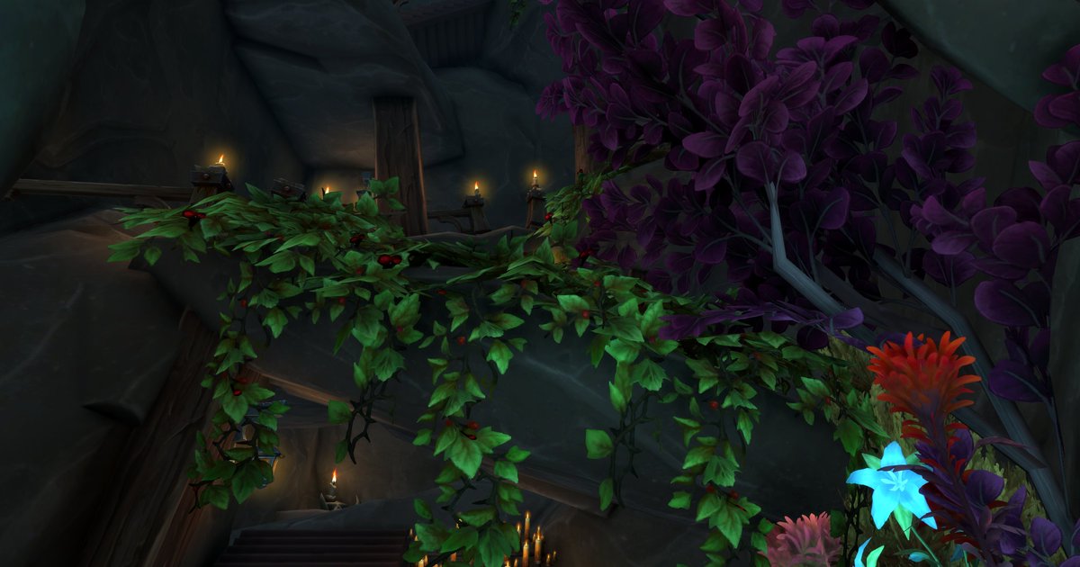 NeoWerewolf's tweet photo. #worldofwarcraft #wowhousing 把门廊通向客厅的路从2楼搬到了3楼，整体更像深洞穴了，不错不错~ https://t.co/STDL8ddywC