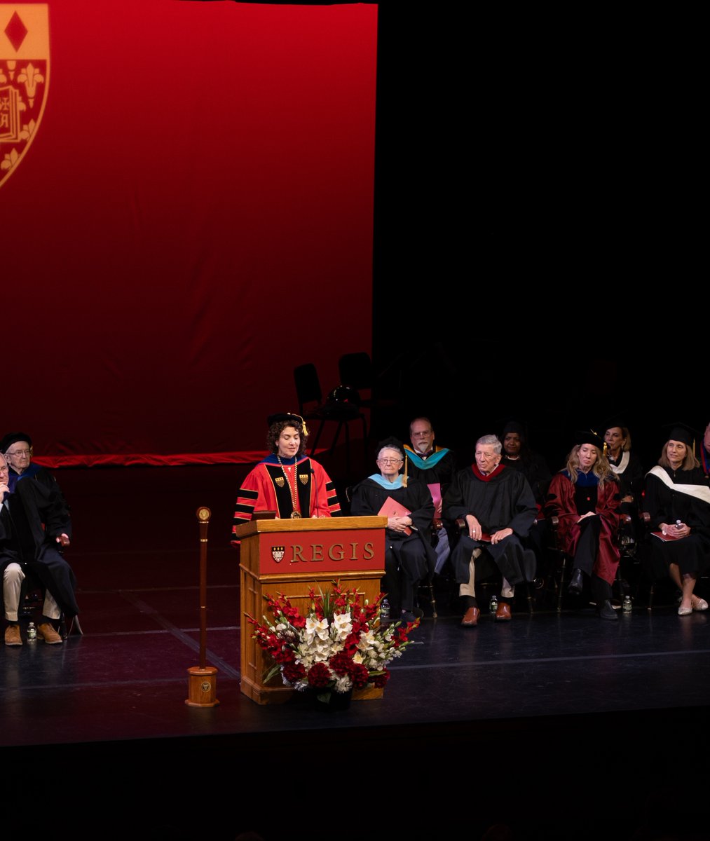 RegisCollege_MA's tweet photo. Congratulations to President Cautin on her inauguration! Today we had the unique opportunity to spend a day honoring the foundation and values of Regis while also preparing to rise into the future. https://t.co/oGjA5OjOlH