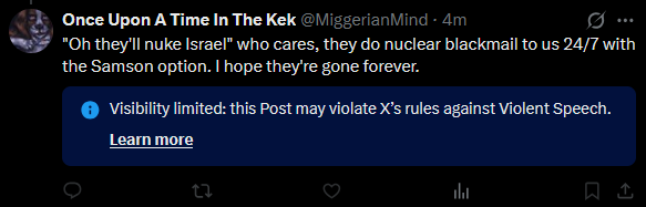 MiggerianMind's tweet photo. Good to know mentioning this gets your post filtered, definitely not hiding anything! https://t.co/VunB2Fjm99