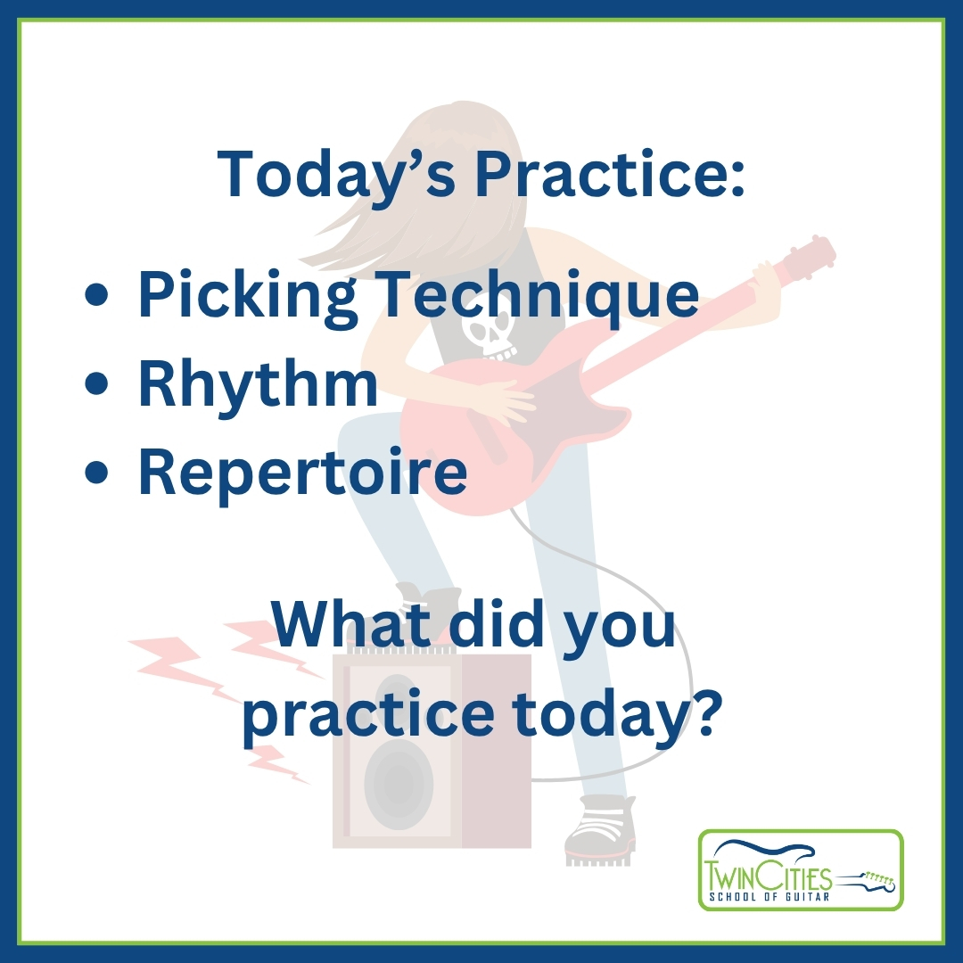 TCGuitarSchool's tweet photo. Today’s Practice:
Picking Technique
Rhythm
Repertoire
What did you practice today?
https://t.co/mbA1Q7OVD7
#guitarpractice #dedication #dailyhabit #successmindset #minneapolis #stpaul #guitarlessons #guitarlessonsforadults #guitarlessonsforbeginners #guitarlessonsforkids https://t.co/mtxNlDn5RB