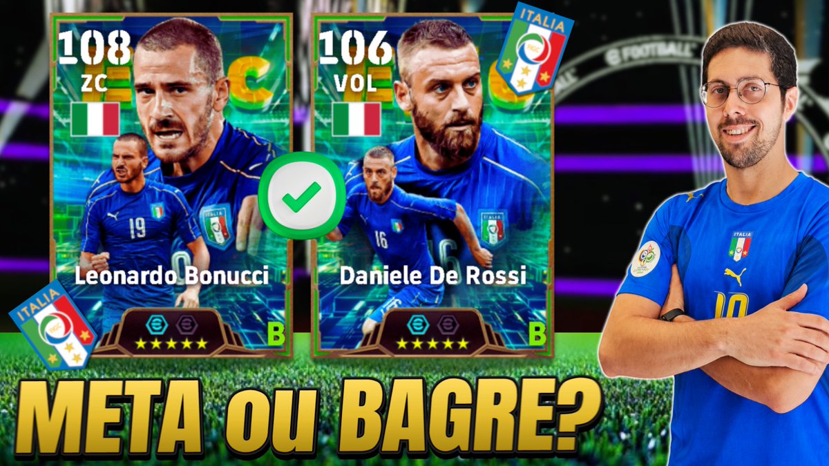 lemefcstreaming's tweet photo. METAS ou BAGRES no eFootball 2027??? | DE ROSSI, BONUCCI E CHIELLINI CHE... https://t.co/BylYBwsKXB via @YouTube 

#efootball https://t.co/yOFzC1WcUp