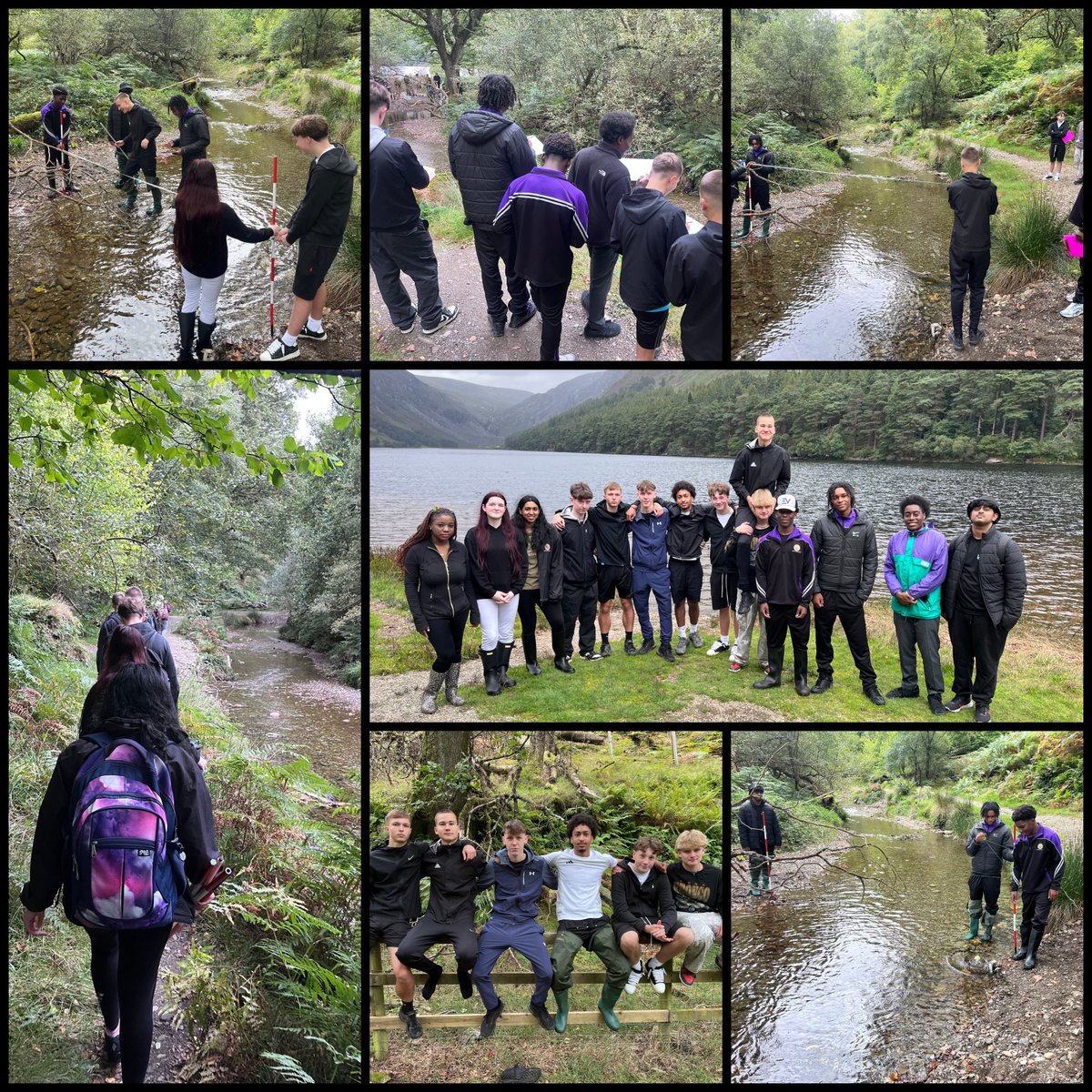 lecheiless's tweet photo. 6th year Geo students travelled to Glendalough today with Ms. Hempenstall &amp; Ms. Cahill to do their #GeographicalInvestigation. In waders &amp; wellies they entered the river to measure the width &amp; depth &amp; to calculate the speed of the river in different places. @lecheiletrust1 https://t.co/9SRJrNiEtu