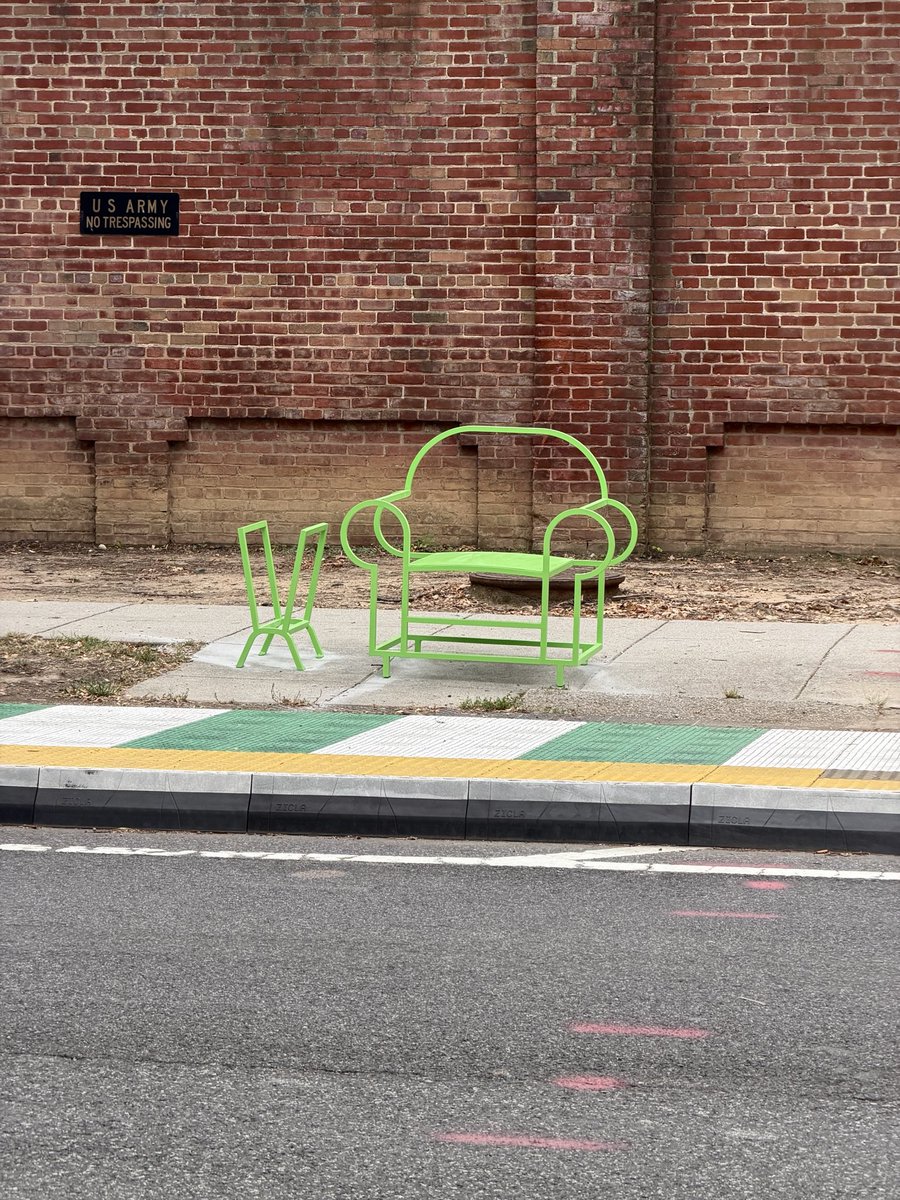 SWBID's tweet photo. 🛋️ Your bus stop just got a serious upgrade, and we want you there to see it in person.

Meet Living Rooms, six new public art installations bringing love seats, floor lamps, and chairs to bus stops across Southwest DC. These vibrant steel sculptures aren’t just eye candy. They’re solving a real problem: many of these stops have never had a bench or shelter, in a neighborhood where 1 in 5 neighbors is a senior and 1 in 5 identifies as disabled.

Come celebrate with us at the ribbon cutting!

📅 Friday, September 25
 🕘 9:30 a.m.
 📍 Greenleaf Recreation Center

Take a seat, say hi to a neighbor, and see home move to the sidewalk. 🟢