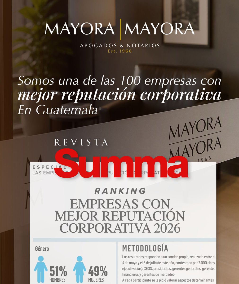 MayoraMayoraSC's tweet photo. Este reconocimiento es resultado del compromiso, integridad y excelencia con los que nuestro equipo trabaja cada día.
#summa #revista #empresasconmejorreputacioncorporativa #mayoraymayora #ranking https://t.co/jHeLRwbajQ