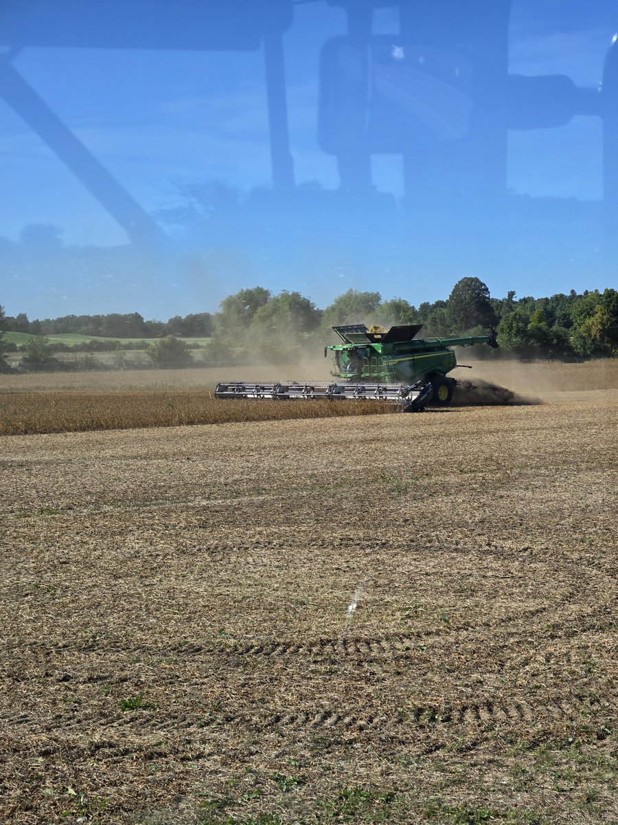 paulemakey's tweet photo. It's Go Time! 2026 Beans are coming off. @DEKALB_Canada @McblainFarms @JohnDeere https://t.co/YxgZWeXIC3