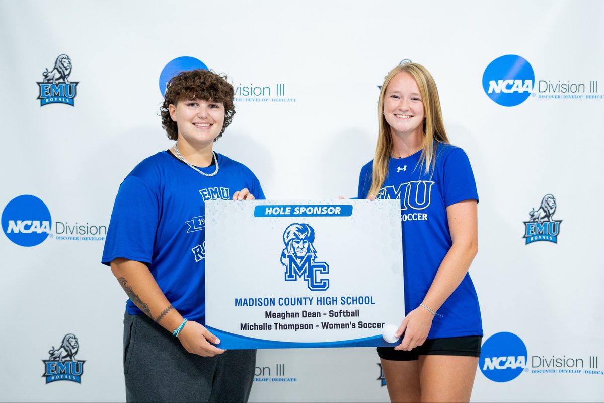 madisonpride's tweet photo. Once a Mountaineer, always a Mountaineer!

Congratulations to MCHS alumni Meaghan Dean, softball, and Michelle Thompson, women’s soccer, as they continue their athletic journeys at Eastern Mennonite University. We’re proud to support you and cheer you on as Royals! 
#MadisonPride https://t.co/9MXiWyVu4P